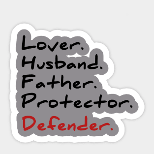 Husband daddy protector hero T-shirt cool Father dad tee Sticker